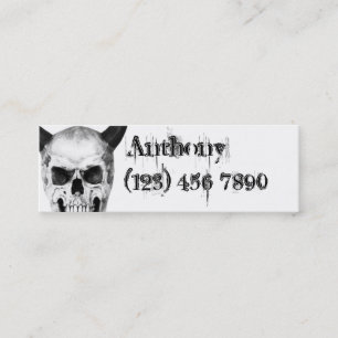 Visite Mini Carte maigre de profil de crâne à cornes gothiqu