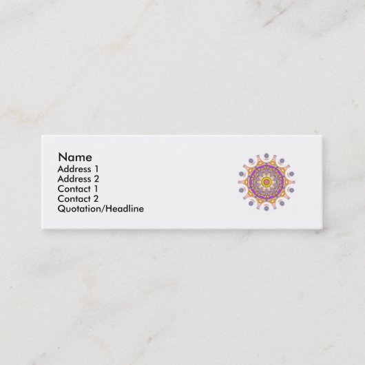 Visite Mini Carte maigre de profil de mandala (Devant)
