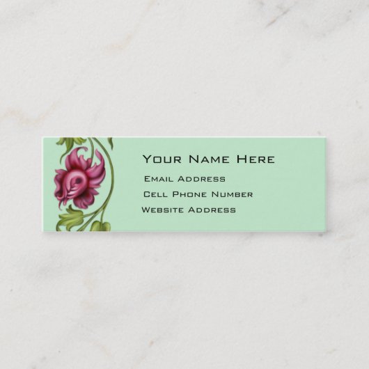 Visite Mini Carte maigre de profil de vigne de fleur (Devant)