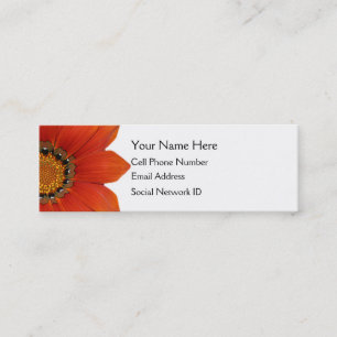 Visite Mini Carte maigre florale orange de profil