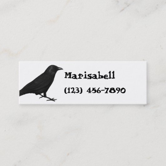 Visite Mini Carte maigre gothique de profil de Raven (Devant)