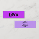 VISITE MINI CARTE POURPRE DE PROFIL DE DIVA (Devant / Derrière)