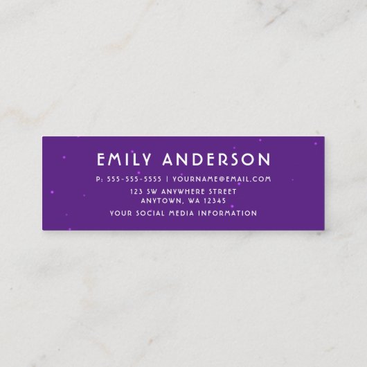 Visite Mini Carte pourpre fascinante d'insertion de nom (Dos)