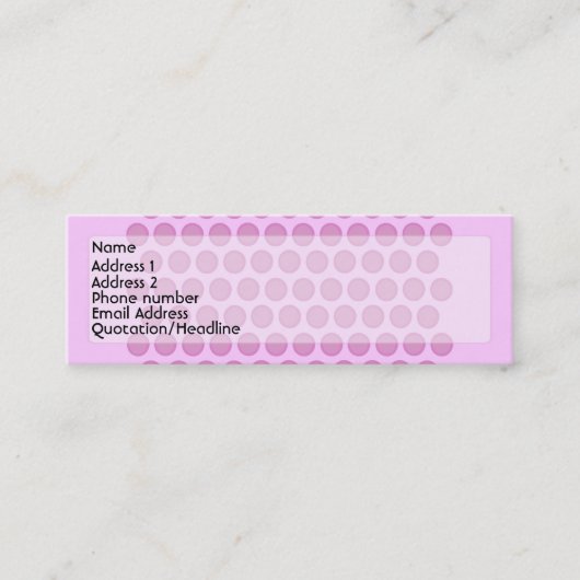 Visite Mini Carte rose de profil de Polkadot (Devant)