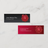 Visite Mini Carte rouge de profil de monogramme de joint de (Devant / Derrière)