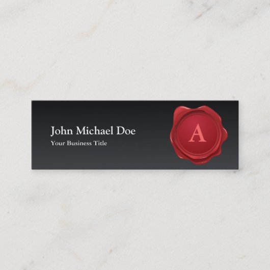 Visite Mini Carte rouge de profil de monogramme de joint de (Devant)