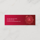 Visite Mini Carte rouge de profil de monogramme de joint de (Dos)