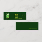 Visite Mini Carte verte de profil de hibou (Devant / Derrière)