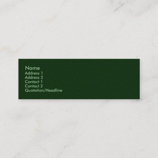 Visite Mini Carte verte simple de profil de grès (Devant)