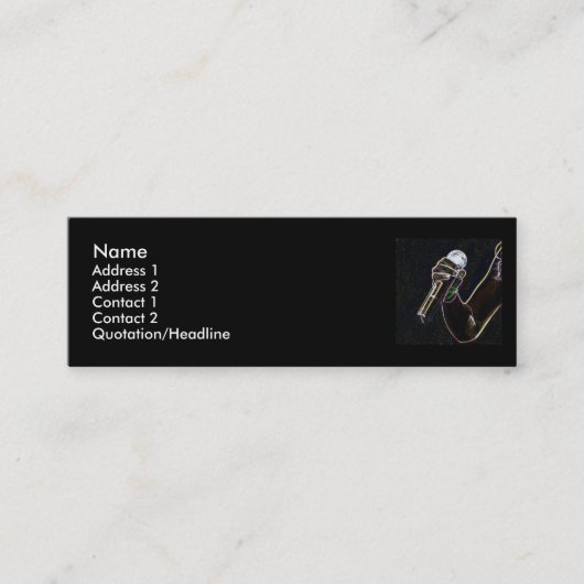 Visite Mini chanson micro de carte de profil de chanteur de (Devant)