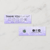 Visite Mini Cheveux de maquillage violet Merci carte de fidéli (Devant / Derrière)