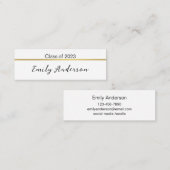 Visite Mini Classy Black White Gold - Carte de nom (Devant / Derrière)