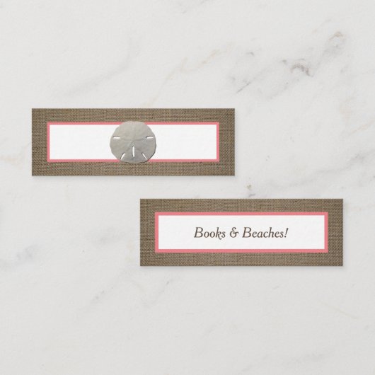 Visite Mini Dollar de sable et carte Signet Burlap (Devant / Derrière)