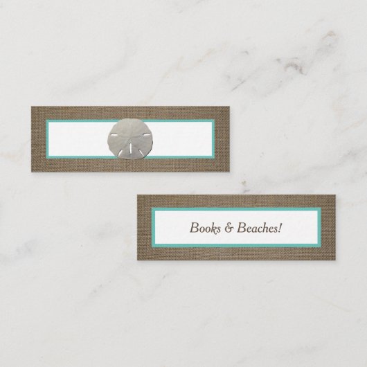 Visite Mini Dollar de sable et carte Signet Burlap (Devant / Derrière)