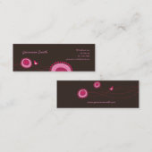 Visite Mini Dots de fleurs roses et carte de profil de plaisir (Devant / Derrière)