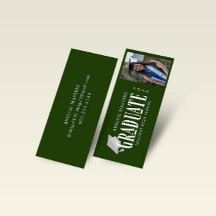 Visite Mini Élégant script photo carte de nom du diplômé