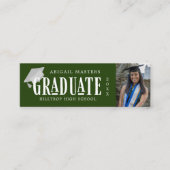 Visite Mini Élégant script photo carte de nom du diplômé (Devant)