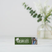 Visite Mini Élégant script photo carte de nom du diplômé (Debout devant)