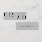 Visite Mini élégante carte de nom de graduation de script mode (Devant / Derrière)