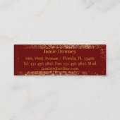 Visite Mini Elégante carte de nom Gold & Red (Dos)