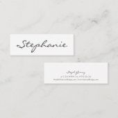 Visite Mini Elégante carte de profil de police de script noir (Devant / Derrière)