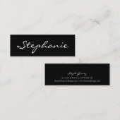 Visite Mini Elégante carte de profil de police de script noir (Devant / Derrière)