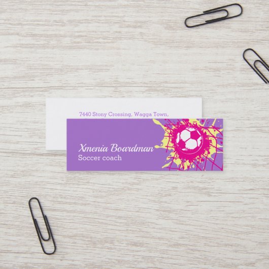 Visite Mini Entraîneur professionnel de football féminin carte (Devant/Arrière en situation)