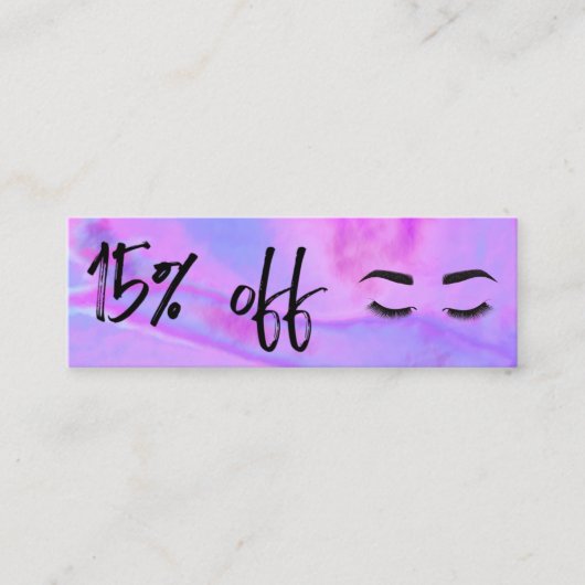 Visite Mini Faux Holographic Lashes Brows Carte de réduction (Devant)