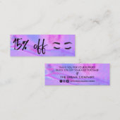 Visite Mini Faux Holographic Lashes Brows Carte de réduction (Devant / Derrière)