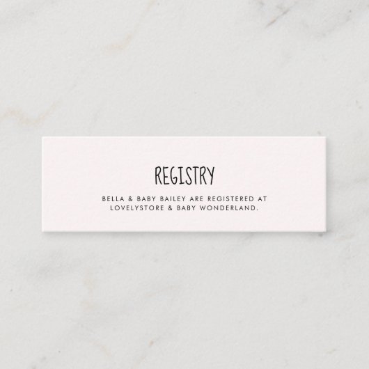 Visite Mini Insérez la carte de registre Baby shower d'éléphan (Devant)