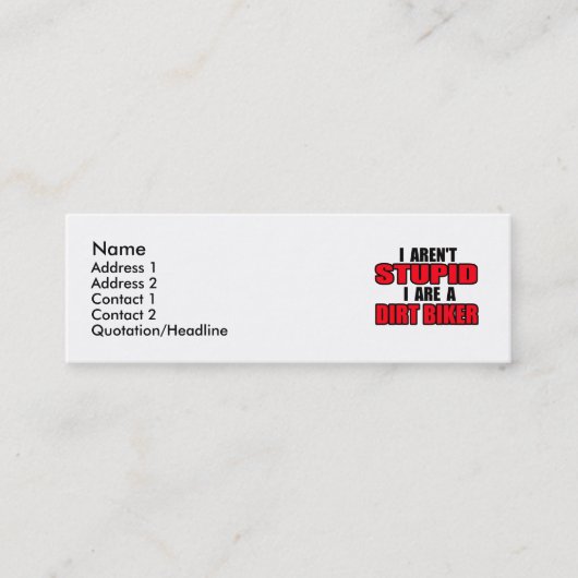 Visite Mini Je Suis Un Vélo De Chemin - Carte De Profil (Devant)