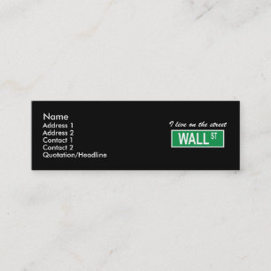 Visite Mini "Je vis carte sombre de profil sur de rue Wall