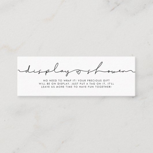 Visite Mini Joli script blanc Afficher la carte de douche insé (Devant)