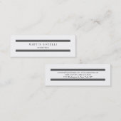 Visite Mini Lignes Gris Clair Clair Blanc Simple Carte de visi (Devant / Derrière)