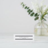 Visite Mini Lignes Gris Clair Clair Blanc Simple Carte de visi (Debout devant)