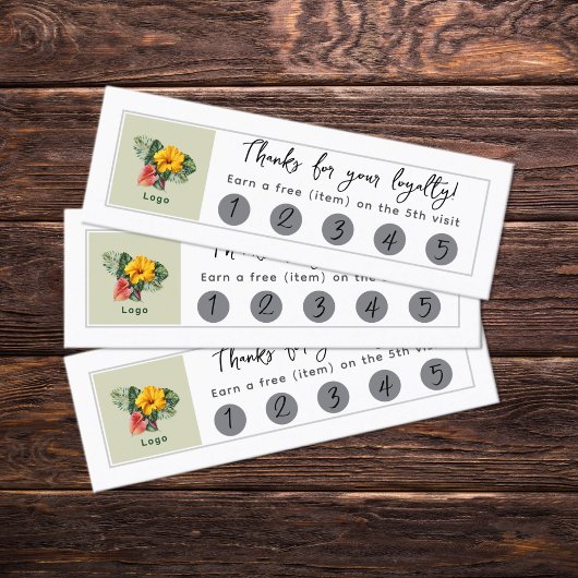 Visite Mini Logo de l'entreprise 5 Visites Carte de fidélité d