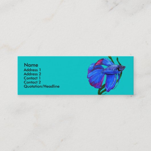 Visite Mini Modèle de carte de profil - poisson de Betta (Devant)