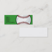 Visite Mini Modèle maigre de carte de profil - base-ball (Devant / Derrière)