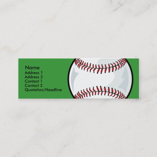 Visite Mini Modèle maigre de carte de profil - base-ball (Devant)