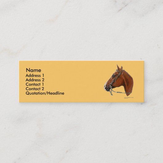Visite Mini Modèle maigre de carte de profil - cheval (Devant)