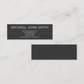 Visite Mini Moderne Simple Chic Grey Consultant Carte de visit (Devant / Derrière)