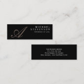 Visite Mini Monogramme de script mince avocat au Carte de visi (Devant / Derrière)