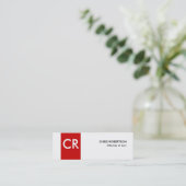 Visite Mini Monogramme rayé blanc rouge mince Taille Carte de (Debout devant)