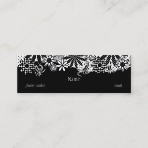 Visite Mini Noir et blanc pointillés fleurit le carte de