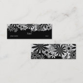 Visite Mini Noir et blanc pointillés fleurit le carte de (Devant / Derrière)
