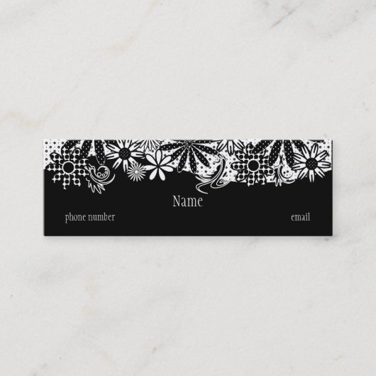 Visite Mini Noir et blanc pointillés fleurit le carte de (Devant)
