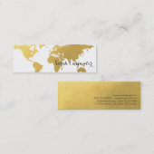 Visite Mini Or | de faux de la carte | du monde élégant (Devant / Derrière)