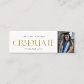 Visite Mini or élégant script carte de nom (Devant)