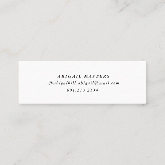 Visite Mini or élégant script carte de nom (Dos)