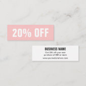 Visite Mini Pastel rose simple moderne carte de réduction tend (Devant / Derrière)